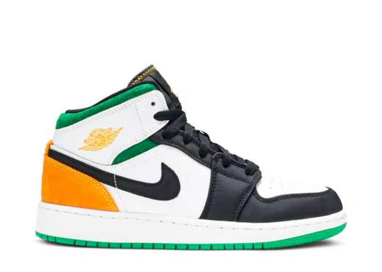Air Jordan 1 Mid SE White Laser Orange Lucky Green