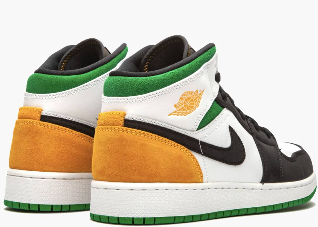 Air Jordan 1 Mid SE White Laser Orange Lucky Green