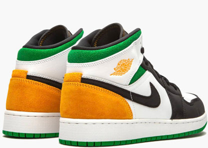 Air Jordan 1 Mid SE White Laser Orange Lucky Green